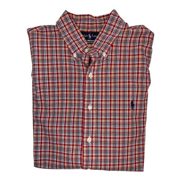 Polo Ralph Lauren Custom Fit Men’s Size L Button Down Plaid Long Sleeve - Picture 6 of 10